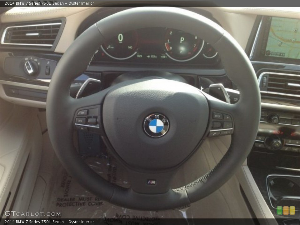 Oyster Interior Steering Wheel for the 2014 BMW 7 Series 750Li Sedan #90723877
