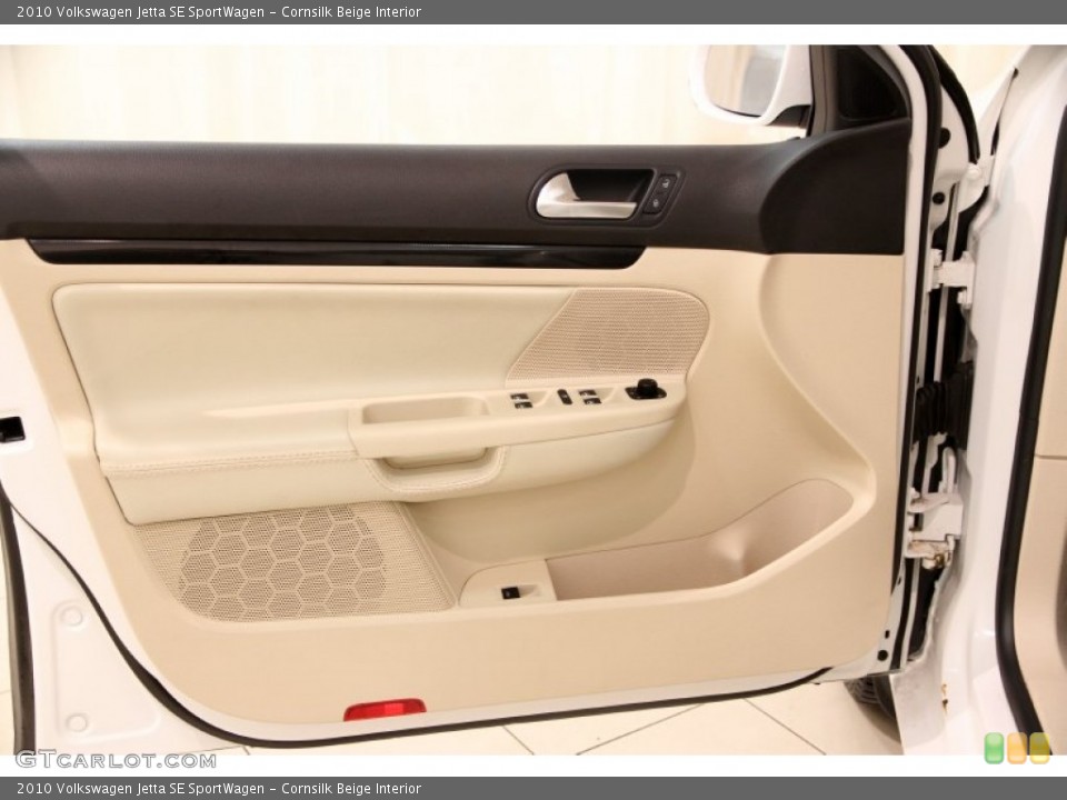 Cornsilk Beige Interior Door Panel for the 2010 Volkswagen Jetta SE SportWagen #90757527