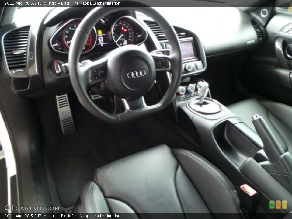 Black Fine Nappa Leather Interior Prime Interior for the 2011 Audi R8 5.2 FSI quattro #90759378