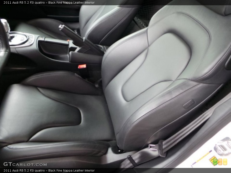 Black Fine Nappa Leather Interior Front Seat for the 2011 Audi R8 5.2 FSI quattro #90759402