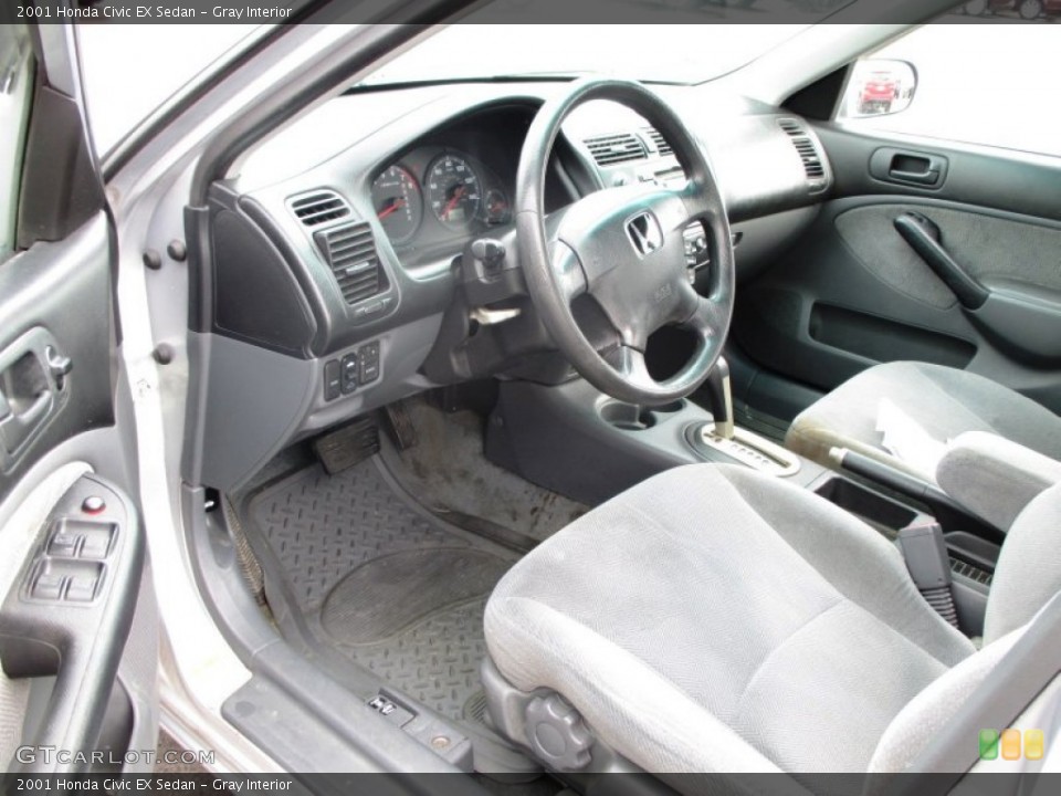 Gray Interior Prime Interior for the 2001 Honda Civic EX Sedan #90761148