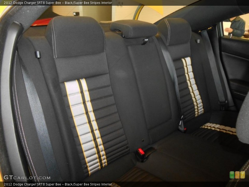 Black/Super Bee Stripes Interior Rear Seat for the 2012 Dodge Charger SRT8 Super Bee #90766911