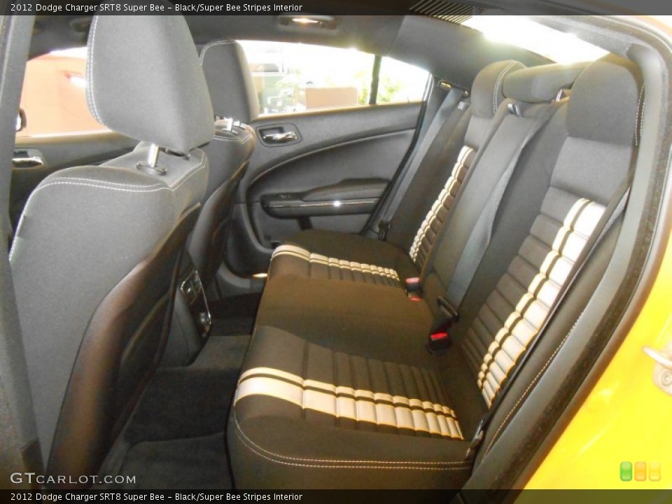 Black/Super Bee Stripes Interior Rear Seat for the 2012 Dodge Charger SRT8 Super Bee #90767067