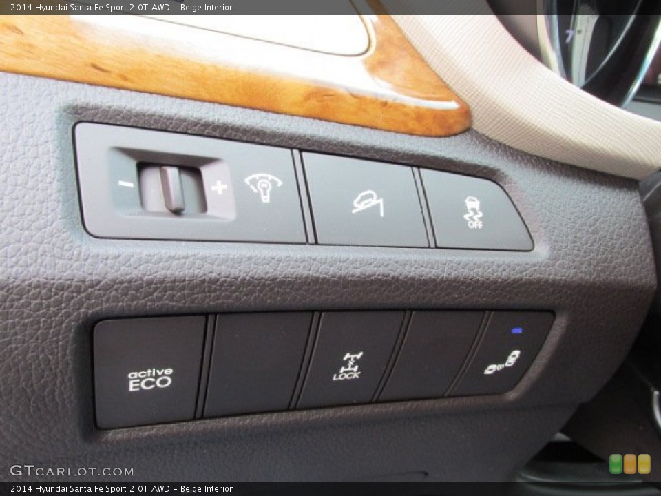 Beige Interior Controls for the 2014 Hyundai Santa Fe Sport 2.0T AWD #90775459