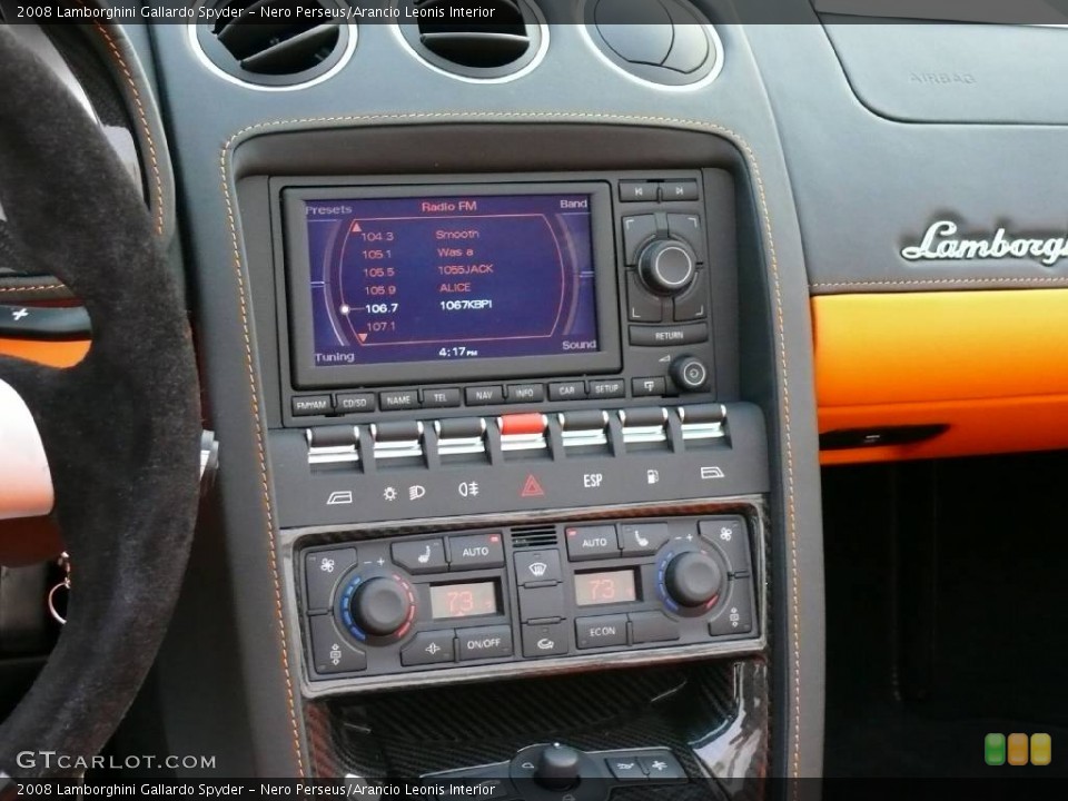 Nero Perseus/Arancio Leonis Interior Controls for the 2008 Lamborghini Gallardo Spyder #907818