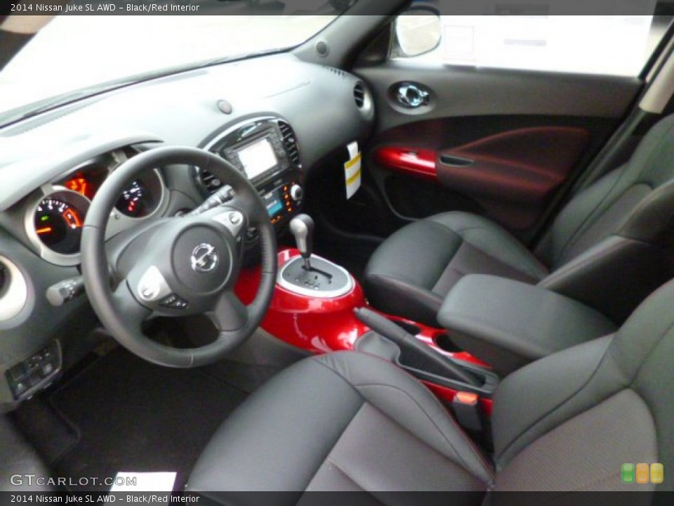 Black/Red Interior Prime Interior for the 2014 Nissan Juke SL AWD #90785907