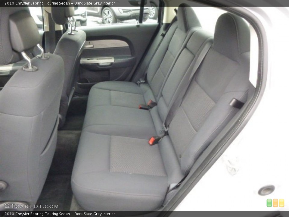 Dark Slate Gray Interior Rear Seat for the 2010 Chrysler Sebring Touring Sedan #90791157