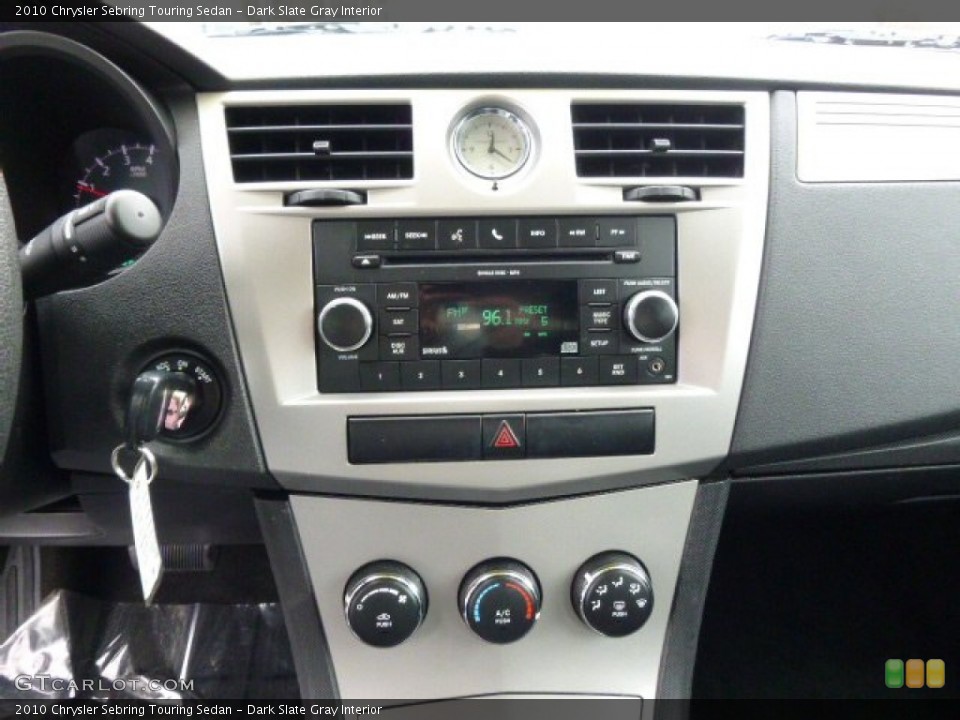 Dark Slate Gray Interior Controls for the 2010 Chrysler Sebring Touring Sedan #90791256
