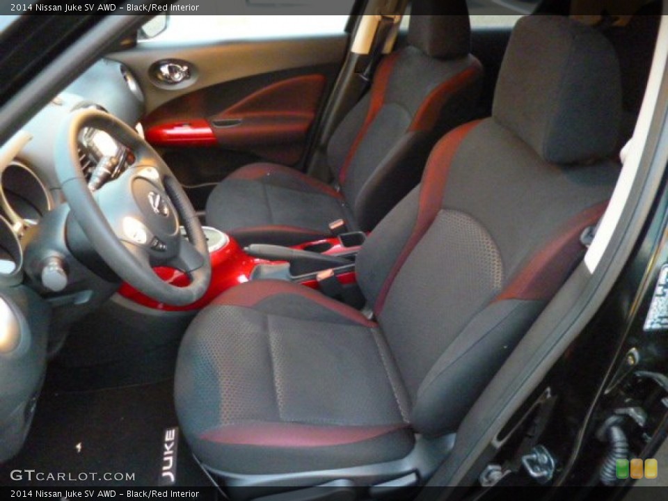 Black/Red Interior Front Seat for the 2014 Nissan Juke SV AWD #90794883