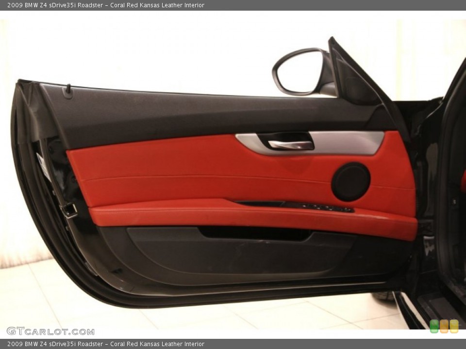 Coral Red Kansas Leather Interior Door Panel for the 2009 BMW Z4 sDrive35i Roadster #90797121