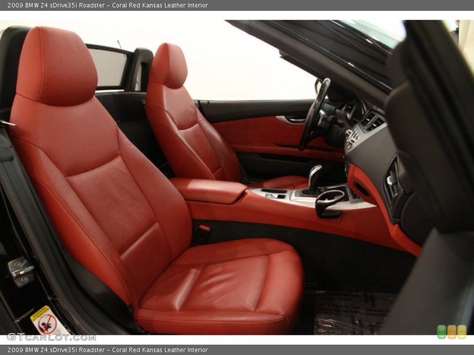 Coral Red Kansas Leather Interior Front Seat for the 2009 BMW Z4 sDrive35i Roadster #90797406