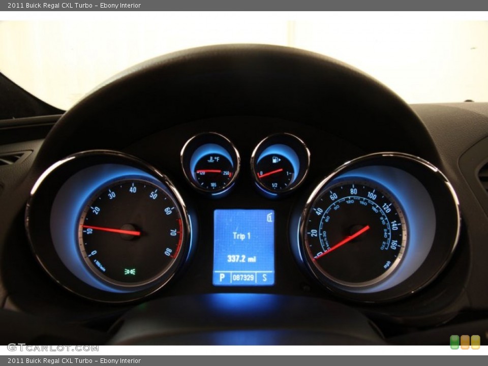 Ebony Interior Gauges for the 2011 Buick Regal CXL Turbo #90797677