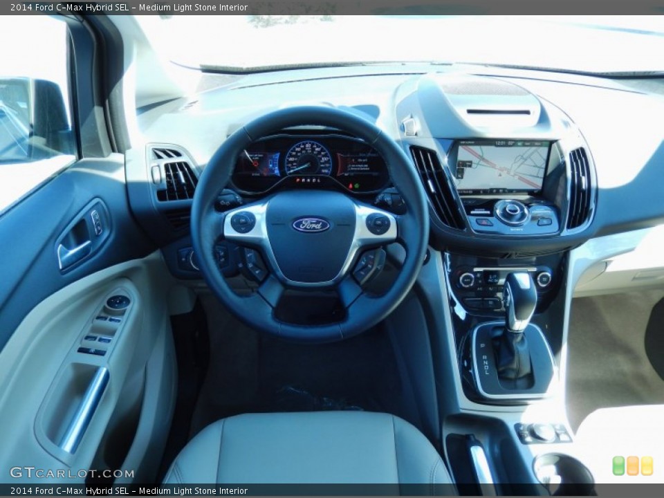Medium Light Stone Interior Dashboard for the 2014 Ford C-Max Hybrid SEL #90800754