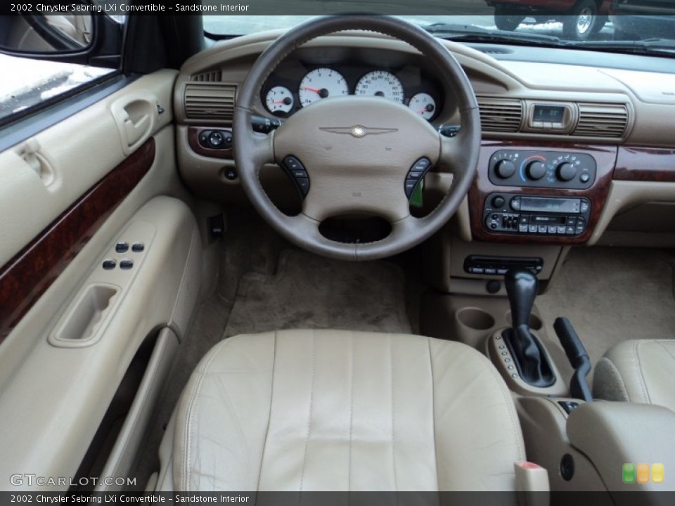 Sandstone Interior Dashboard for the 2002 Chrysler Sebring LXi Convertible #90801799