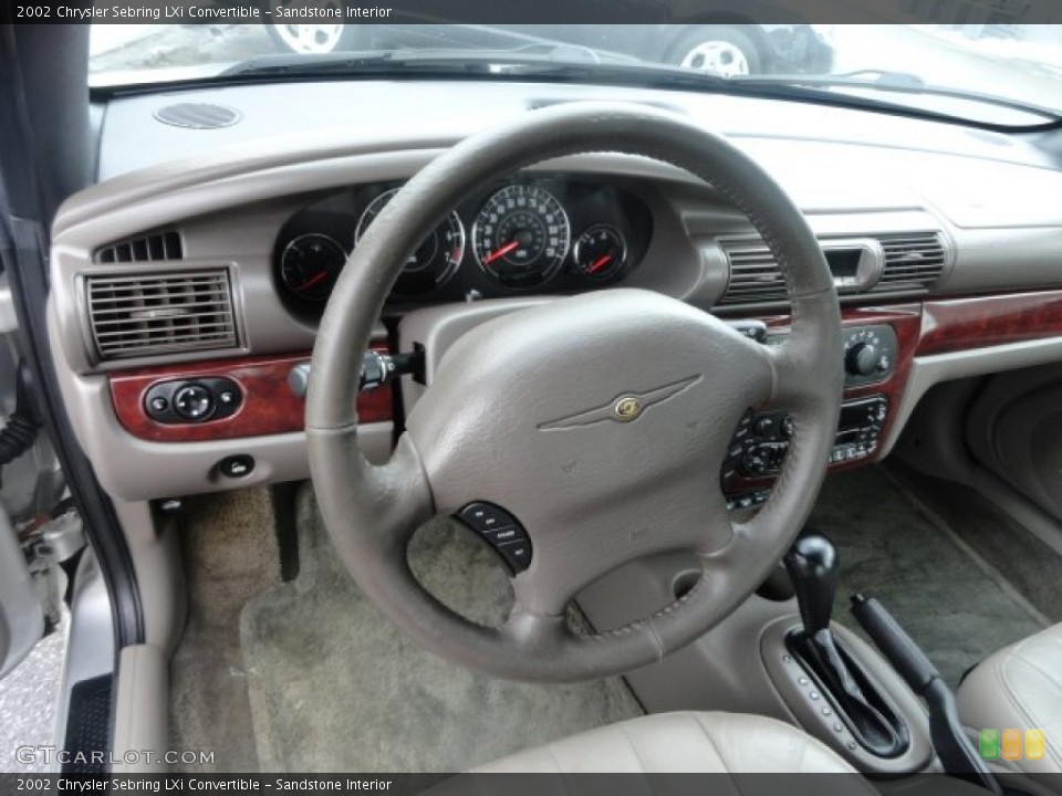 Sandstone Interior Steering Wheel for the 2002 Chrysler Sebring LXi Convertible #90804396