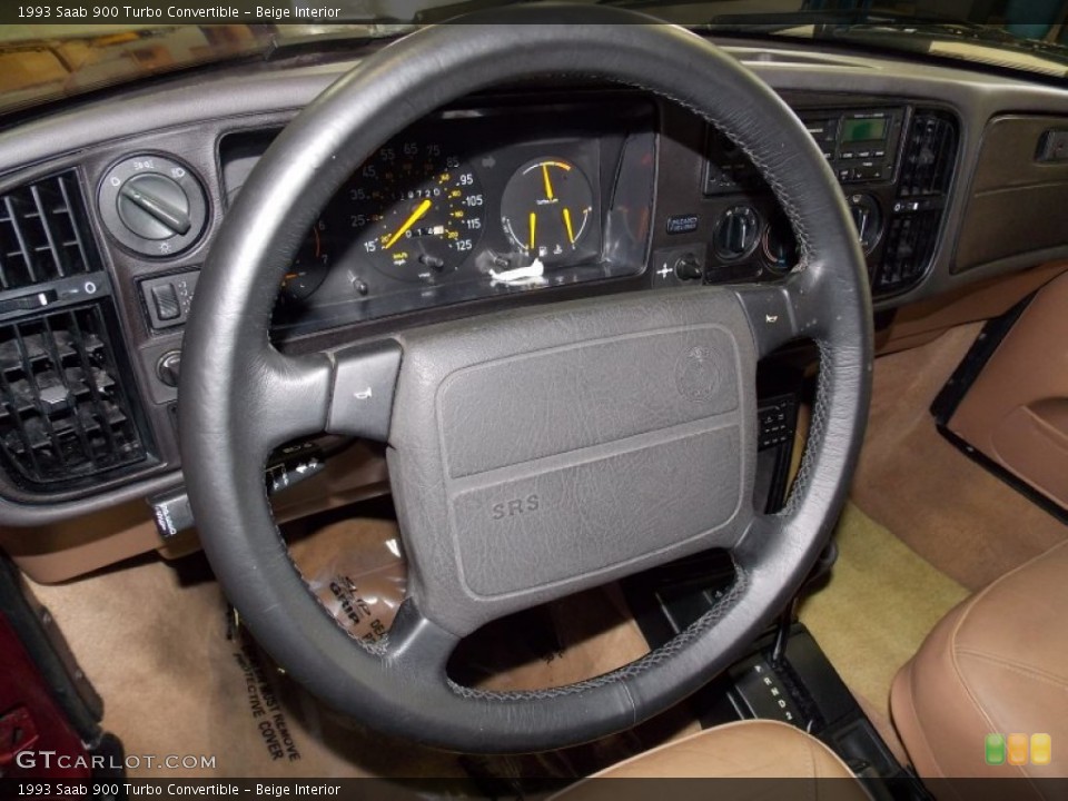 Beige Interior Steering Wheel for the 1993 Saab 900 Turbo Convertible #90830911