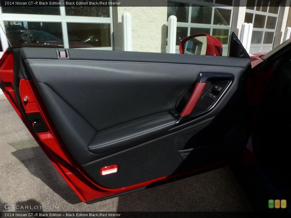 Black Edition Black/Red Interior Door Panel for the 2014 Nissan GT-R Black Edition #90835656