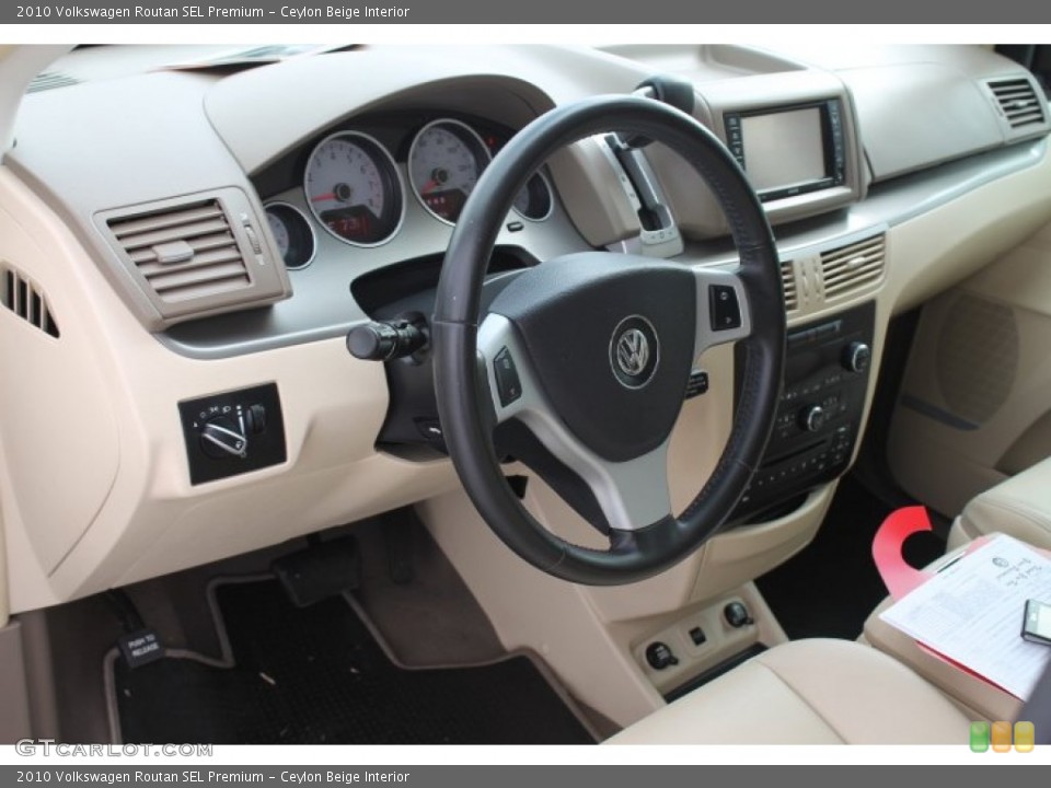 Ceylon Beige Interior Dashboard for the 2010 Volkswagen Routan SEL Premium #90837742