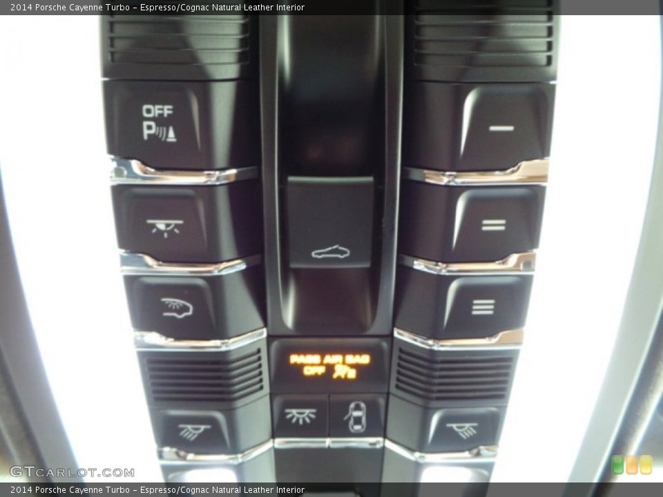 Espresso/Cognac Natural Leather Interior Controls for the 2014 Porsche Cayenne Turbo #90839660