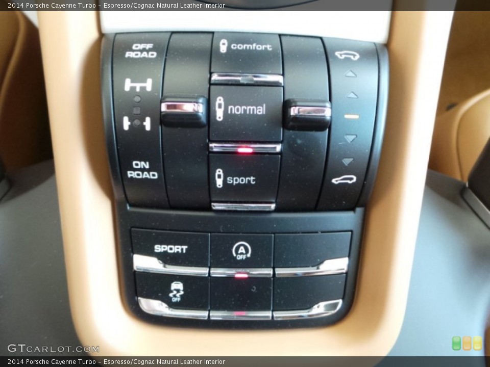 Espresso/Cognac Natural Leather Interior Controls for the 2014 Porsche Cayenne Turbo #90839770