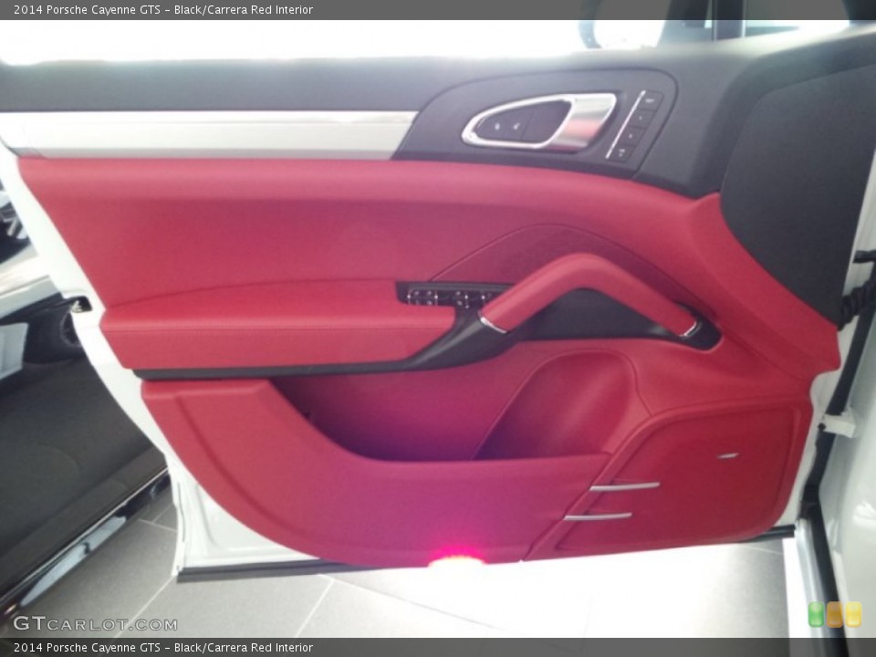 Black/Carrera Red Interior Door Panel for the 2014 Porsche Cayenne GTS #90840172