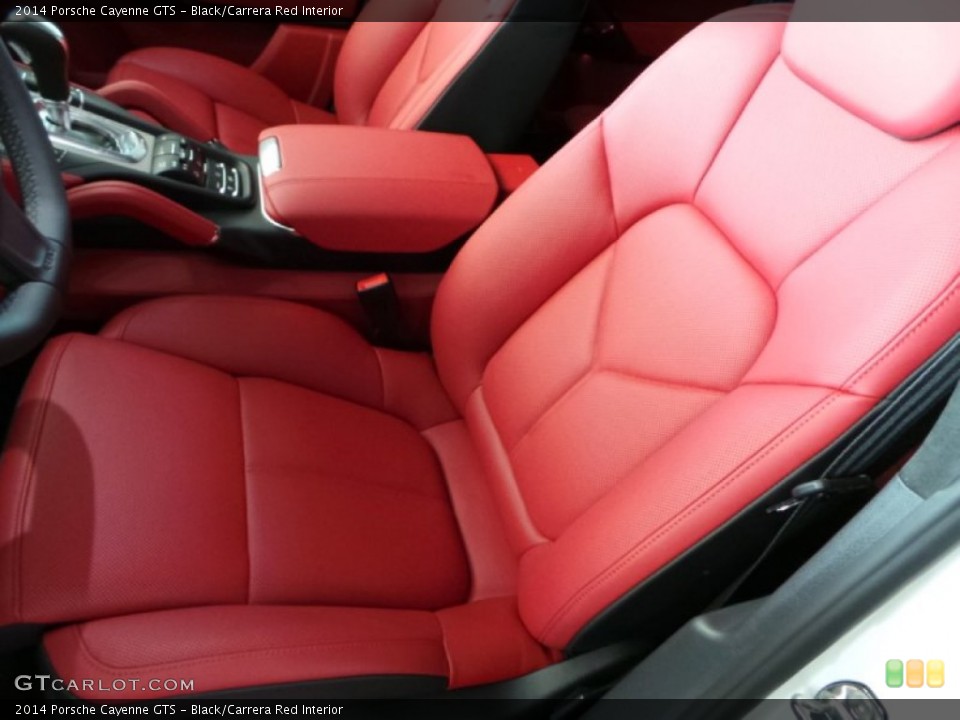 Black/Carrera Red Interior Front Seat for the 2014 Porsche Cayenne GTS #90840235