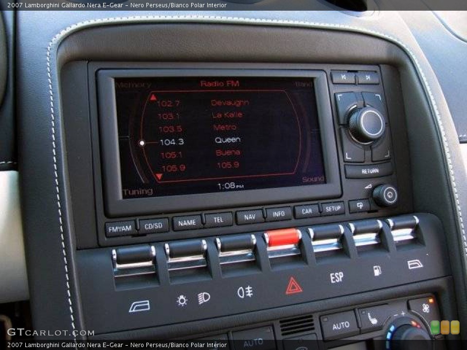 Nero Perseus/Bianco Polar Interior Controls for the 2007 Lamborghini Gallardo Nera E-Gear #908574