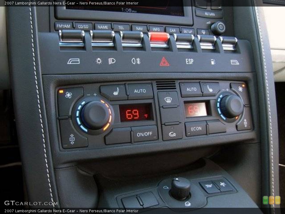 Nero Perseus/Bianco Polar Interior Controls for the 2007 Lamborghini Gallardo Nera E-Gear #908604
