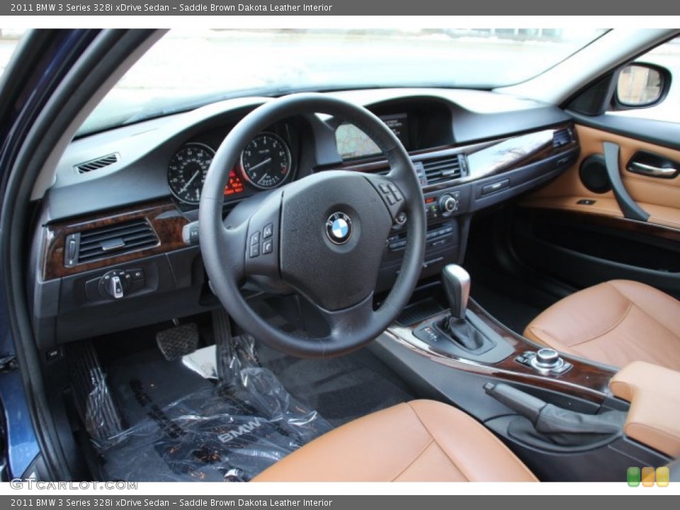 Saddle Brown Dakota Leather Interior Dashboard for the 2011 BMW 3 Series 328i xDrive Sedan #90863114