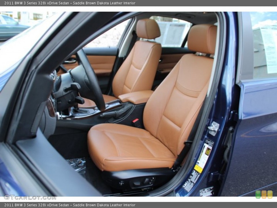 Saddle Brown Dakota Leather Interior Front Seat for the 2011 BMW 3 Series 328i xDrive Sedan #90863144