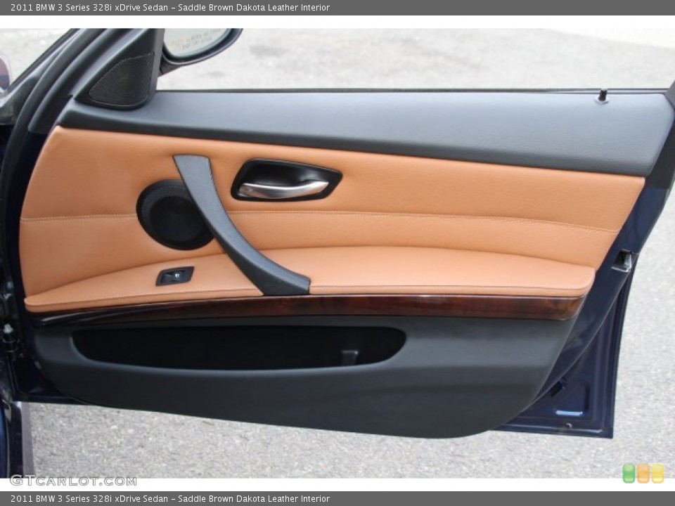 Saddle Brown Dakota Leather Interior Door Panel for the 2011 BMW 3 Series 328i xDrive Sedan #90863324