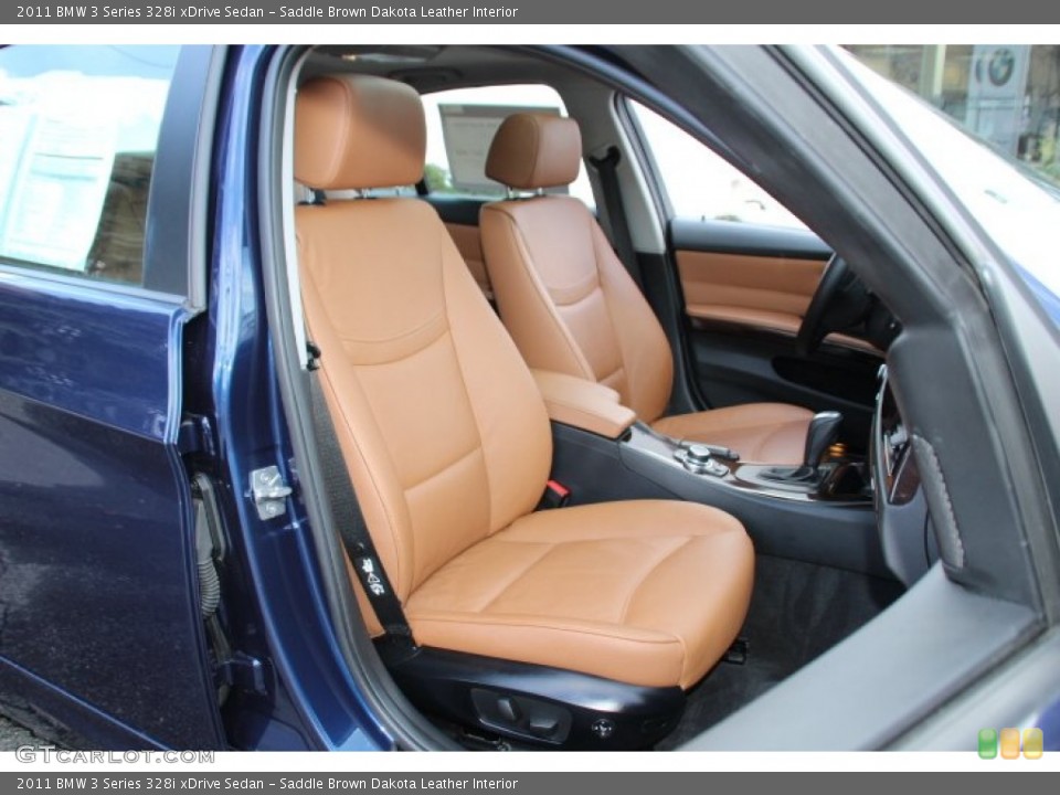 Saddle Brown Dakota Leather Interior Front Seat for the 2011 BMW 3 Series 328i xDrive Sedan #90863381