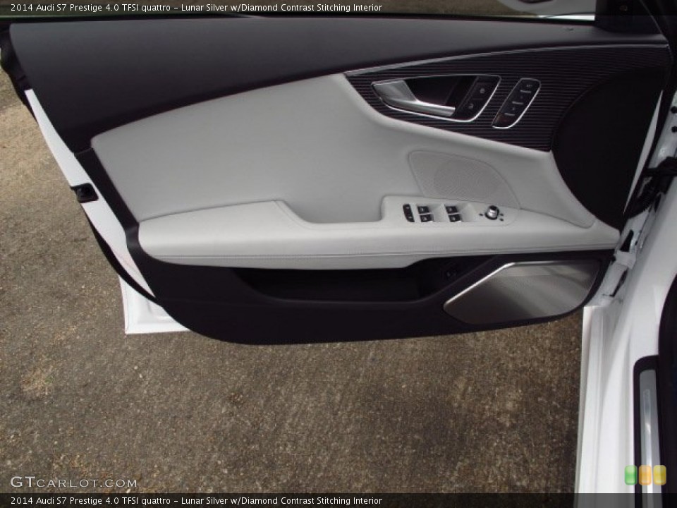 Lunar Silver w/Diamond Contrast Stitching Interior Door Panel for the 2014 Audi S7 Prestige 4.0 TFSI quattro #90877280
