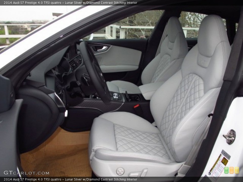 Lunar Silver w/Diamond Contrast Stitching Interior Front Seat for the 2014 Audi S7 Prestige 4.0 TFSI quattro #90877295