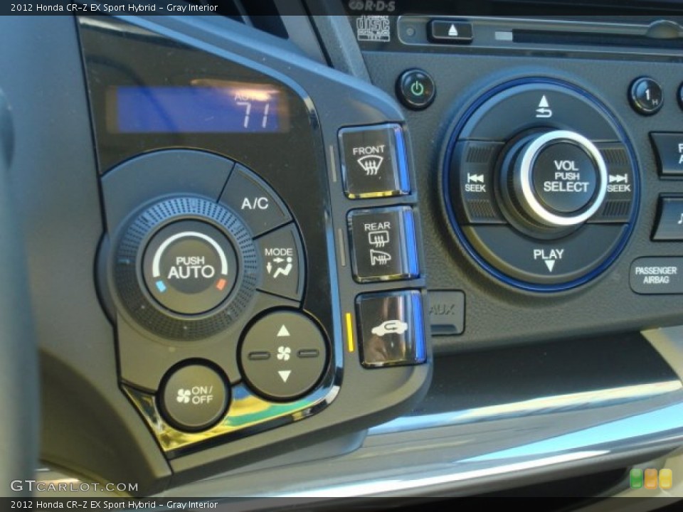 Gray Interior Controls for the 2012 Honda CR-Z EX Sport Hybrid #90885217
