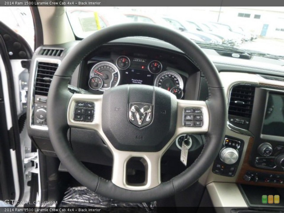 Black Interior Steering Wheel for the 2014 Ram 1500 Laramie Crew Cab 4x4 #90898975