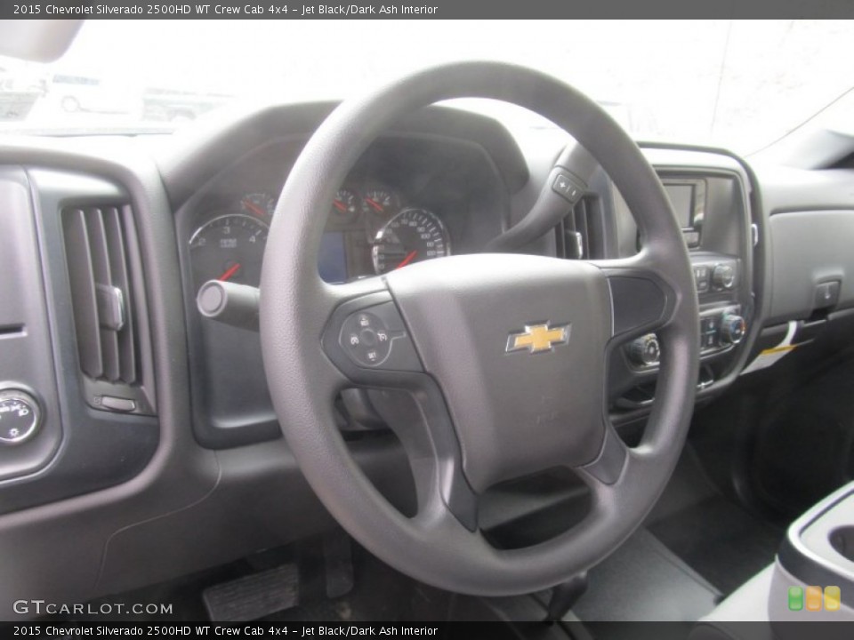 Jet Black/Dark Ash Interior Steering Wheel for the 2015 Chevrolet Silverado 2500HD WT Crew Cab 4x4 #90909757