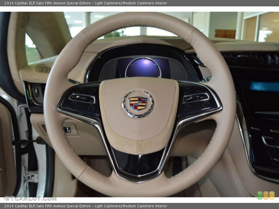 Light Cashmere/Medium Cashmere Interior Steering Wheel for the 2014 Cadillac ELR Saks Fifth Avenue Special Edition #90913318