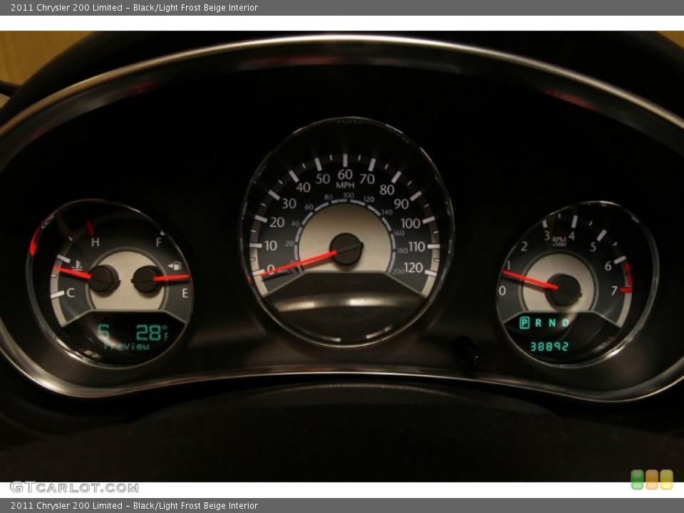 Black/Light Frost Beige Interior Gauges for the 2011 Chrysler 200 Limited #90925180