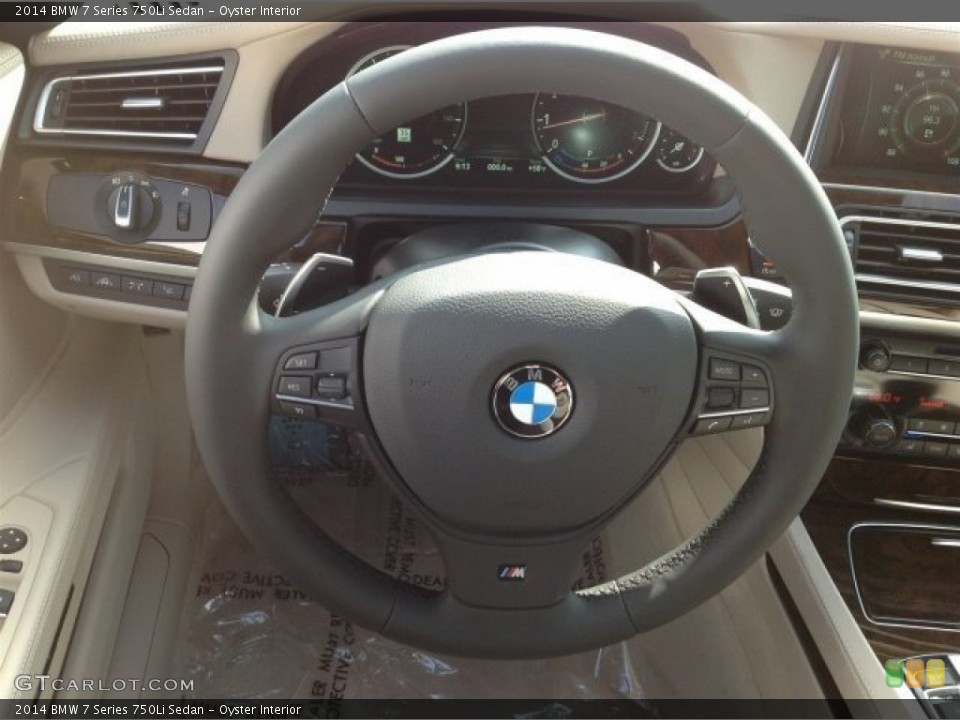 Oyster Interior Steering Wheel for the 2014 BMW 7 Series 750Li Sedan #90950063