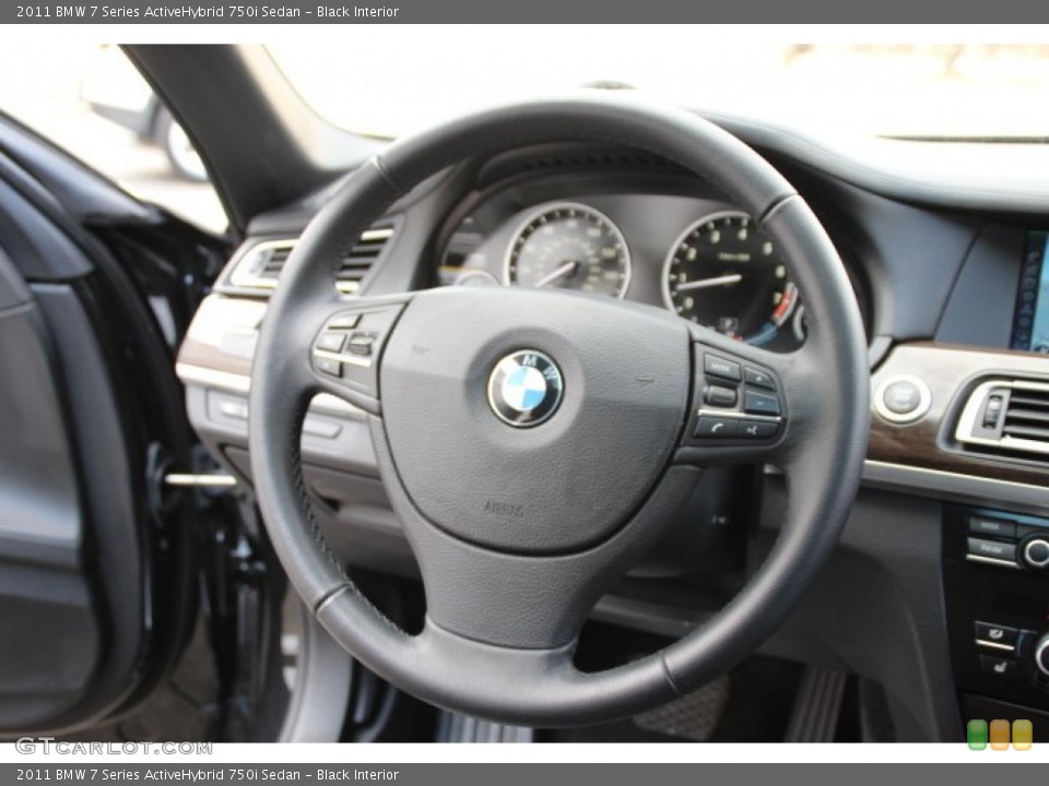 Black Interior Steering Wheel for the 2011 BMW 7 Series ActiveHybrid 750i Sedan #90969496