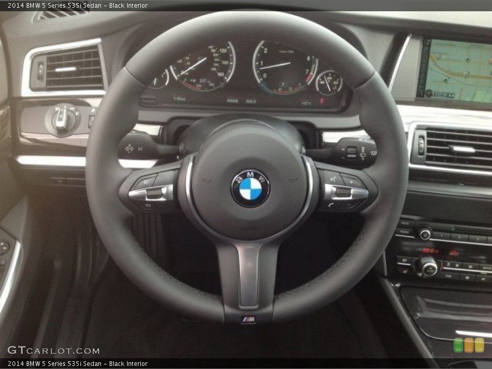 Black Interior Steering Wheel for the 2014 BMW 5 Series 535i Sedan #90985950