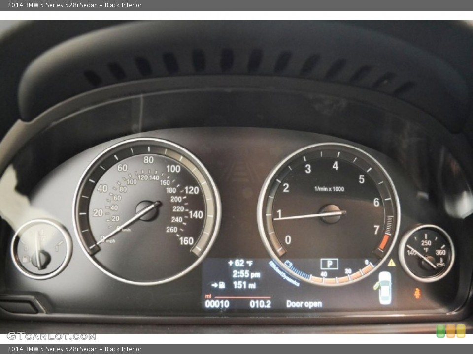 Black Interior Gauges for the 2014 BMW 5 Series 528i Sedan #90986304