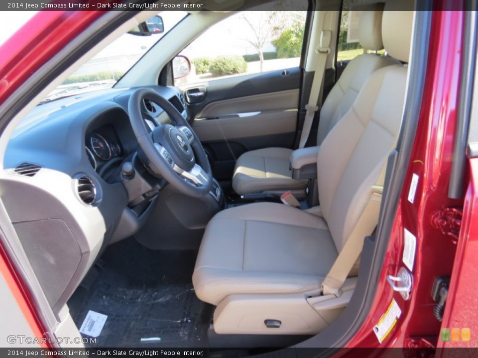 Dark Slate Gray/Light Pebble Interior Front Seat for the 2014 Jeep Compass Limited #91013222