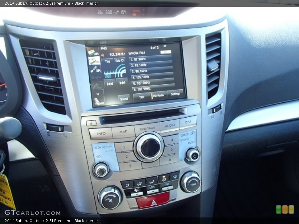 Black Interior Controls for the 2014 Subaru Outback 2.5i Premium #91032170