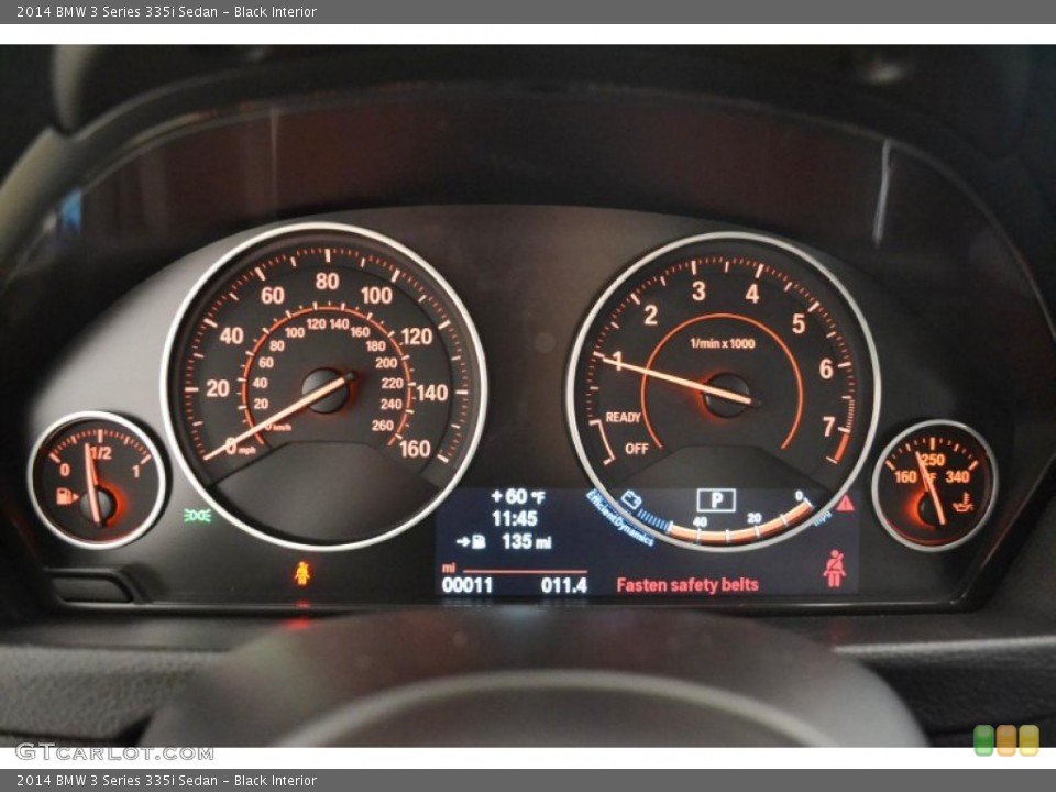 Black Interior Gauges for the 2014 BMW 3 Series 335i Sedan #91033994