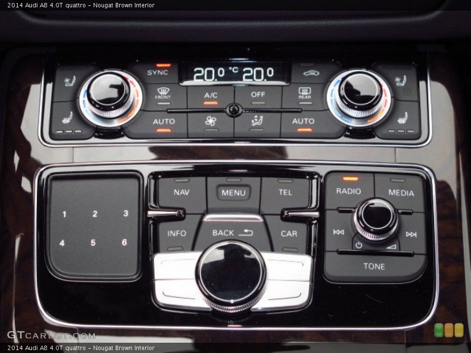 Nougat Brown Interior Controls for the 2014 Audi A8 4.0T quattro #91051707