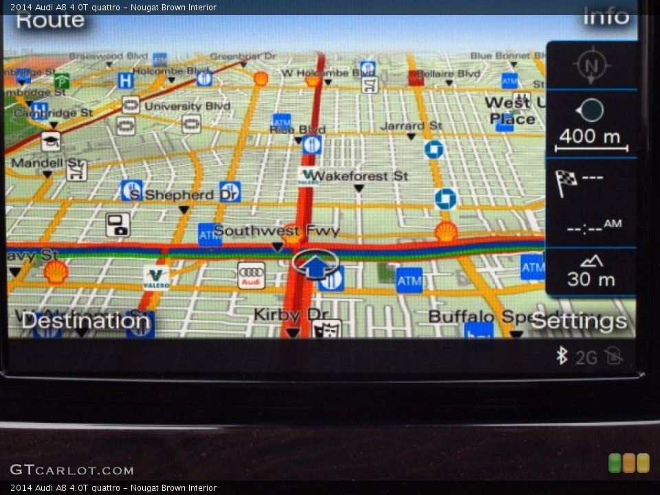 Nougat Brown Interior Navigation for the 2014 Audi A8 4.0T quattro #91051773