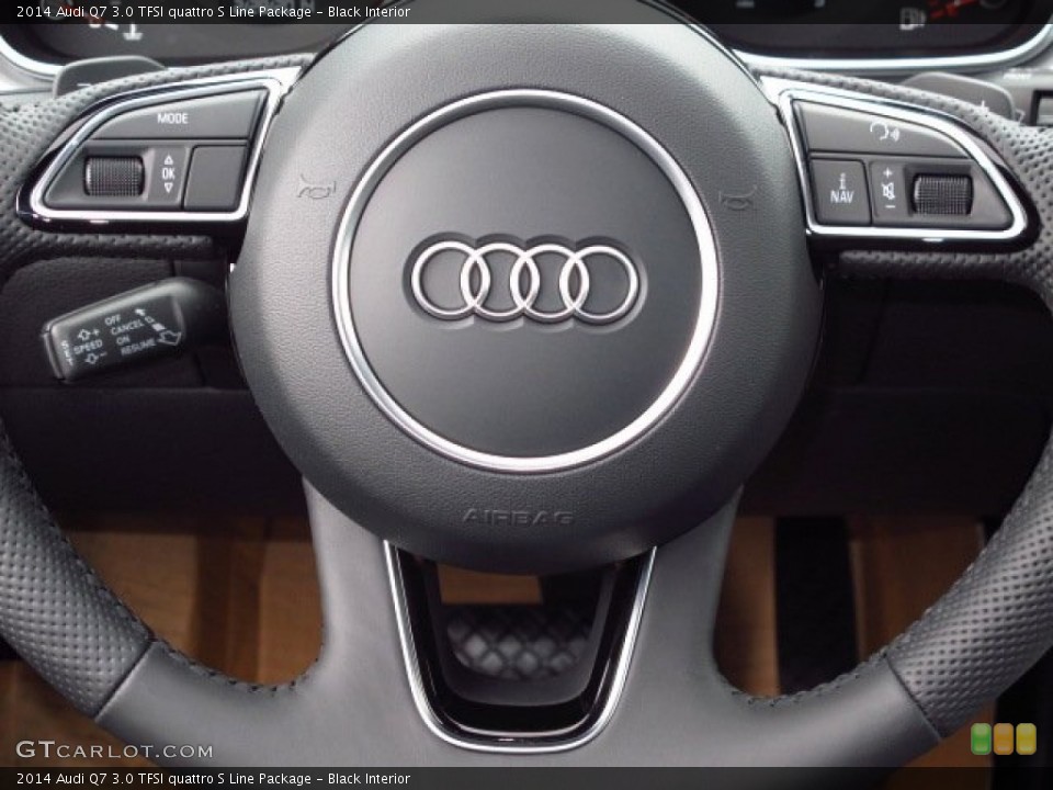 Black Interior Steering Wheel for the 2014 Audi Q7 3.0 TFSI quattro S Line Package #91053372
