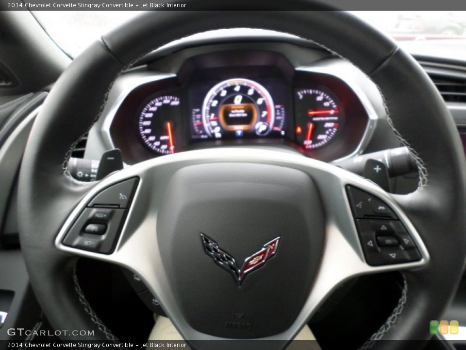 Jet Black Interior Steering Wheel for the 2014 Chevrolet Corvette Stingray Convertible #91054371